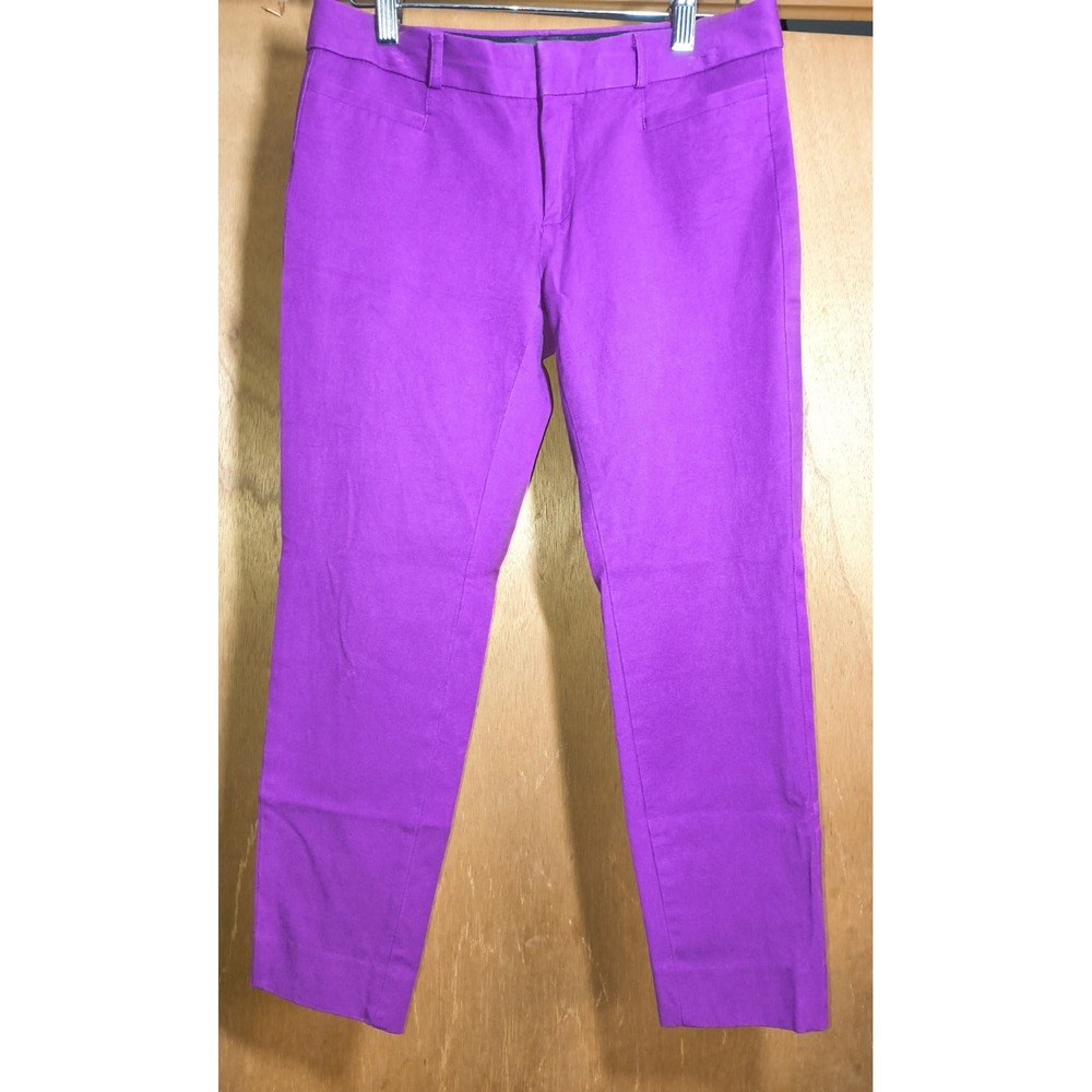 Banana Republic‎ Women's 0 Sloan Fit Purple Cropped Pants Slim Flat Front Capris